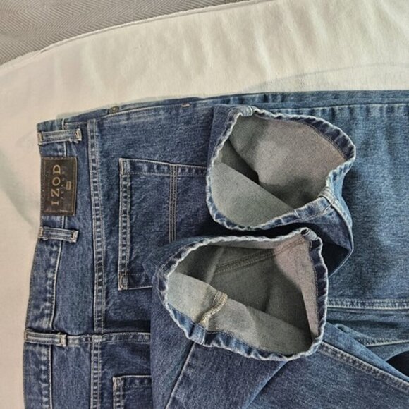 IZOD Jeans Men's 40x32 Blue Denim Classic Fit Waist Dark Wash Vintage Straight - Picture 12 of 15